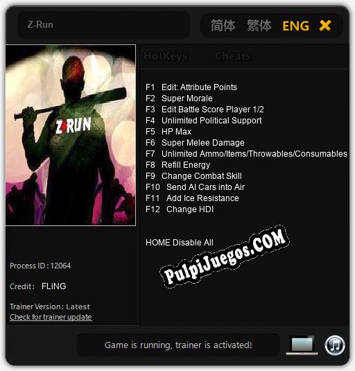 Z-Run: Trainer +12 [v1.8]