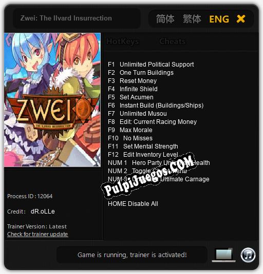 Entrenador liberado a Zwei: The Ilvard Insurrection [v1.0.4]